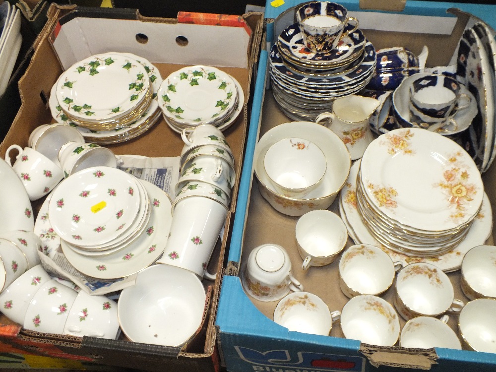 TWO TRAYS OF ASSORTED CHINA TO INCLUDE COLCLOUGH, ANTIQUE AYNSLEY ETC.