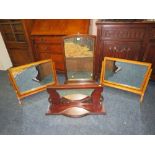 A PAIR OF OAK MIRRORS AND TWO OLDER MIRRORS (4)