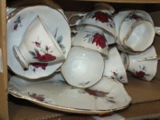 A BOX OF ROYAL ALBERT SWEET ROMANCE CHINA TO INCLUDE TRIOS
