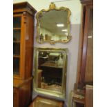 TWO 20TH C GILT WALL MIRRORS