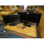 A SAMSUNG 31" FLATSCREEN TV - REMOTE AND A TOSHIBA TV (2)