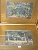 A PAIR OF GILT FRAMED WATERCOLOUR LANDSCAPES SIGNED 'E DEARDEN' 25 X 36 CM