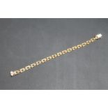 A FACETED THREE BAR LINK BRACELET STAMPED 585, approx weight 16.6g, L 19.5 cm