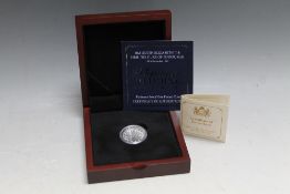 A QUEEN ELIZABETH II JERSEY 2017 LIMITED EDITION PLATINUM PROOF £1 COIN, with box and certificate