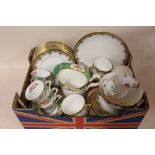 A SMALL TRAY OF ASSORTED CHINA TO INCLUDE PARAGON EXAMPLES