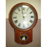 A 19TH C MAHOGANY WALL CLOCK BY MOTTRAM - STAFFORD WITH SINGLE FUSSE MOVEMENT