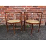 A PAIR OF ART NOUVEAU MAHOGANY INLAID TUB CHAIRS