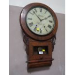 A 19TH C AMERICAN WALL CLOCK WITH PAINTED FACE BY L. NELSON - STAFFORD