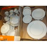 TWO TRAYS OF NORITAKE LEGENDARY REGENCY SILVER 3582 CHINA