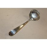 AN ANTIQUE HALLMARKED SILVER SIFTER SPOONS, APPROX WEIGHT 11 G
