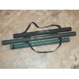 THREE FLY FISHING RODS IN CASES