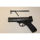 A WEBLEY MK 1 .22 AIR PISTOL WITH SPARE BARREL