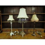 THREE ASSORTED TABLE LAMPS