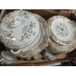 A LARGE QUANTITY OF GARANTI LAVE-VAISSELLE GIEN FRENCH CHINA TO INCLUDE CUPS, SAUCERS, CHAMBER