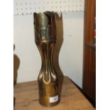 A BRASS TRENCH ART VASE, MARKED 'SOUVENIR FLANDRES', H 34 CM