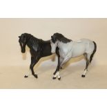 TWO BESWICK MATTE FINISH HORSE FIGURES