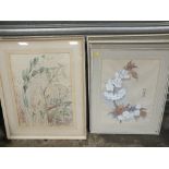 SIX FRAMED AND GLAZED WATERCOLOUR STILL LIFE STUDIES OF FLOWERS, SOME SIGNED DORA SMITH