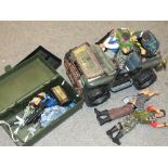 A COLLECTION OF VINTAGE ACTION MAN TOYS TO INCLUDE A JEEP