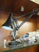 A VINTAGE BLACK HERBERT TERRY AND SONS ANGLE POISE LAMP