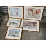 FIVE FRAMED AND GLAZED WILLIAM RUSSELL FLINT PRINTS