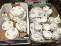 TWO TRAYS OF ROYAL WORCESTER ROANOKE CHINA TO INCLUDE TEA AND COFFEE POTS, ETC