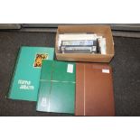 THREE ALBUMS OF ASSORTED WORLD STAMPS TOGETHER WITH LOOSE FIRST DAY COVERS ETC