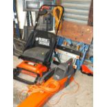 A BLACK & DECKER SCARIFIER TOGETHER WITH A WORKBENCH, JOBBER AND A GARDEN VAC ETC