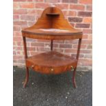 A GEORGIAN MAHOGANY CORNER WASHSTAND