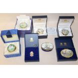 A COLLECTION OF ENAMEL TRINKET BOXES TO INCLUDE HALCYON DAYS, CRUMMELS ENAMELS ETC (7)