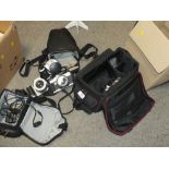 A QUANTITY OF CAMERAS AND ACCESSORIES TO INCLUDE A MINOLTA X300 CAMERA,