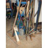 A COLLECTION OF USED GARDEN TOOLS