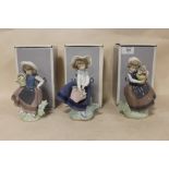 THREE BOXED LLADRO FIGURES COMPRISING SWEET SCENT, PRETTY PIPPINGS, AND SPRING IS HERE