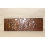 AN EGYPTIAN CARVED HARD WOOD PANEL, L 70 CM