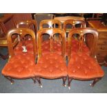 A SET OF SIX ANTIQUE MAHOGANY SCOOP BACK DINING CHAIRS