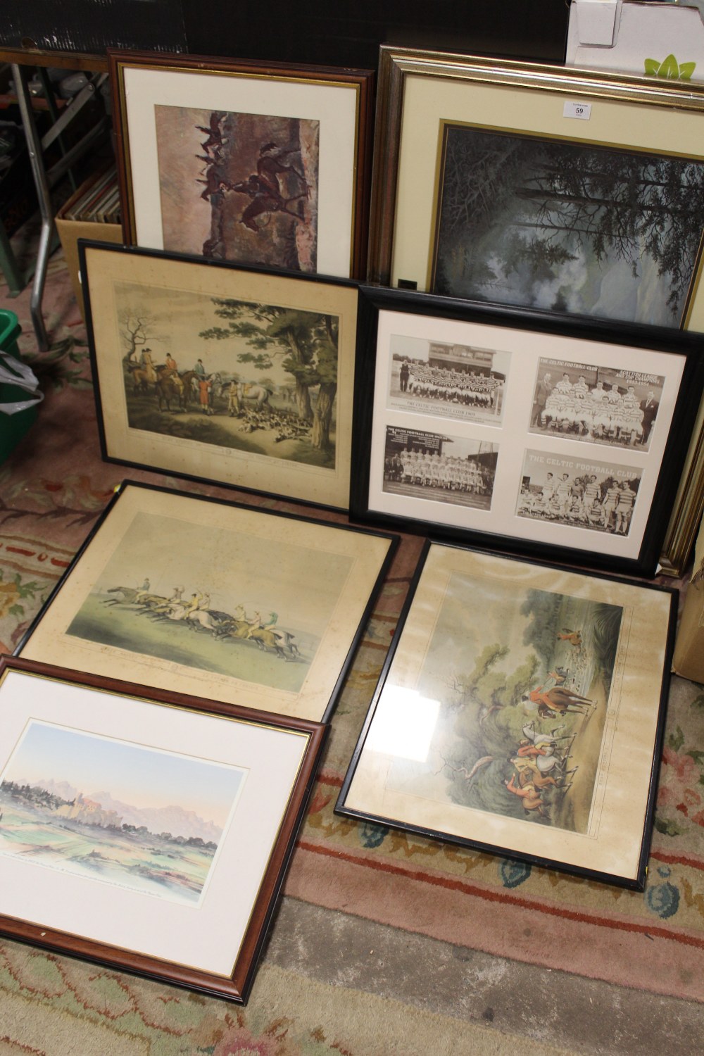 A COLLECTION PRINTS TO INCLUDE A HUNTING PRINT , SIGNED LIMITED EDITION LEE ROBERSON WILD HERITAGE