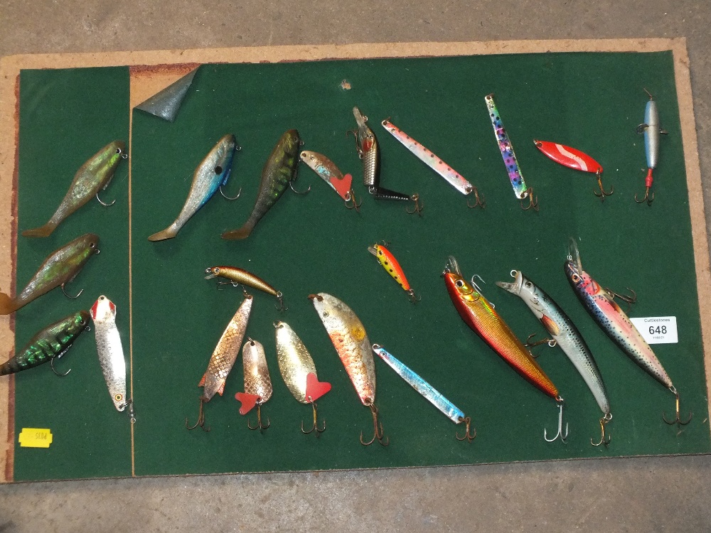 A DISPLAY OF FISHING LURES