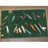 A DISPLAY OF FISHING LURES