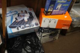 BOXED ELECTRICALS TO INCLUDE A BESTWAY INFLATABLE SOFA BED, WALLPAPER STRIPPER ETC.