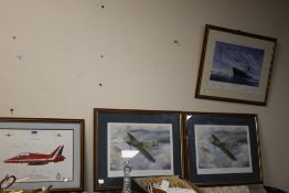 TWO LIMITED EDITION PRINTS BY JOHN BATCHELOR TOGETHER WITH TWO RED ARROW PRINTS (4)