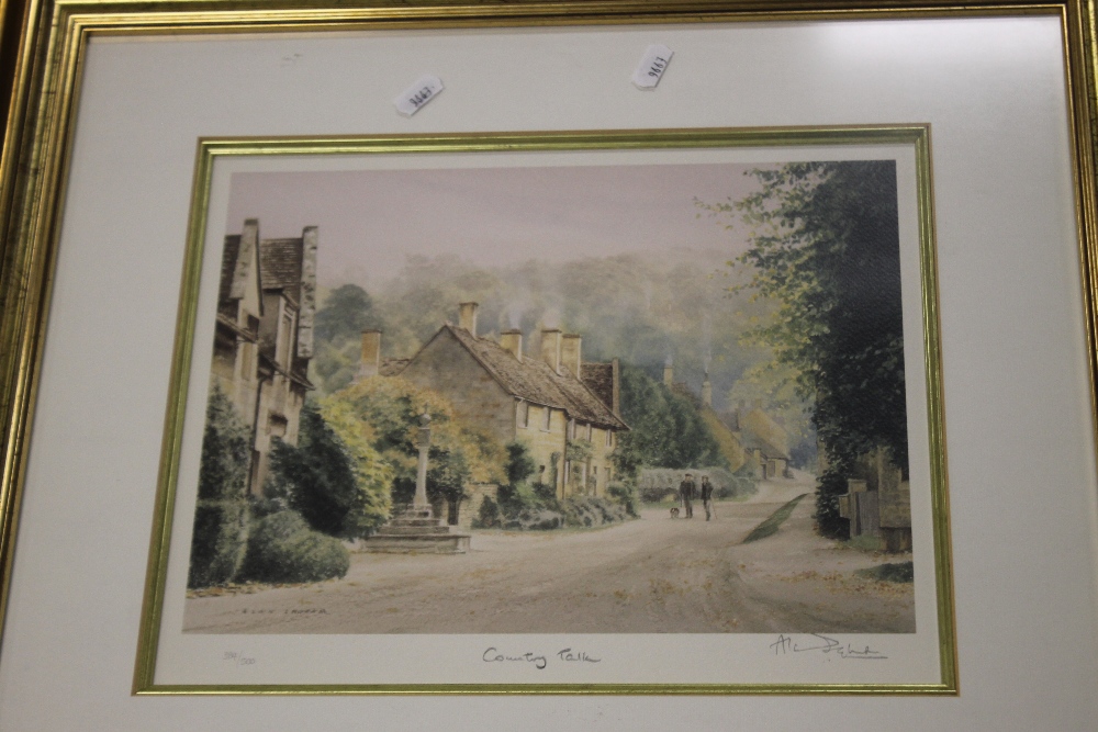 FOUR SIGNED LIMITED EDITION ALAN INGHAM PRINTS OF VILLAGE SCENES - Image 2 of 5