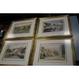 FOUR SIGNED LIMITED EDITION ALAN INGHAM PRINTS OF VILLAGE SCENES