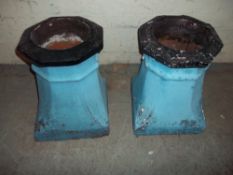 A PAIR OF CHIMNEY POT PLANTERS