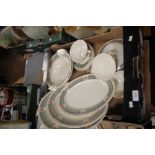 A TRAY OF MAINLY JOHNSON BROTHERS TEA & DINNERWARE (TRAY NOT INCLUDED)