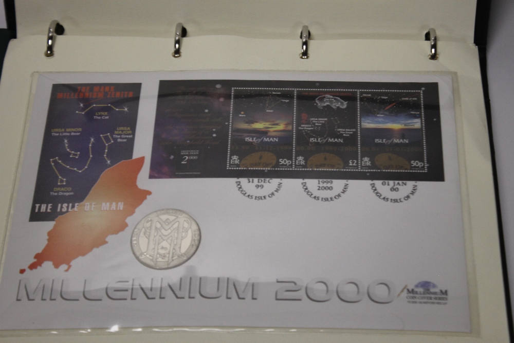 THREE ALBUMS OF VARIOUS STAMP/COIN COVERS, TO INCLUDE AN ALBUM OF MILLENNIUM INTEREST AND AN ALBUM - Image 2 of 4