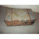 A MILITARY TYPE BOX AND CONTENTS OF VINTAGE TOOLS