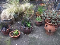A SELECTION OF TEN PLANTERS TO INCLUDE CERAMIC AND TERRACOTTA