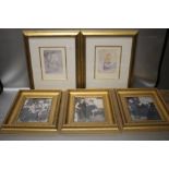 TWO FRAMED LIMITED EDITION PRINTS OF FLOWERS, TOGETHER WITH THREE OTHER FRAMED PRINTS (5)