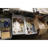 A VERY LARGE QUANTITY OF PORCELAIN HEADED AND OTHER DOLLS