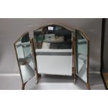 A VINTAGE FREE STANDING TRIPLE MIRROR