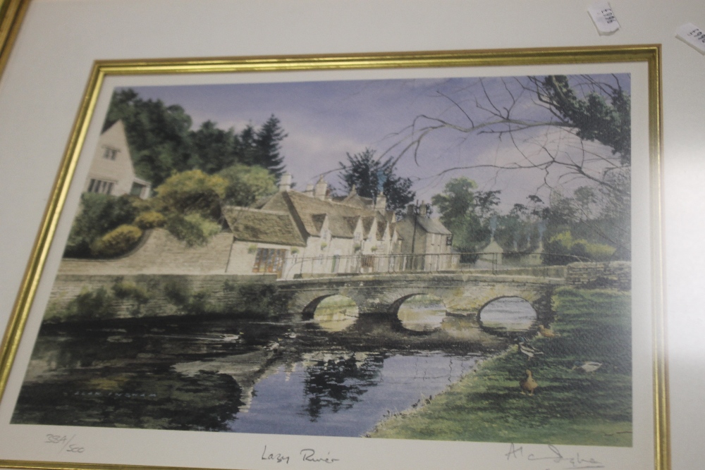 FOUR SIGNED LIMITED EDITION ALAN INGHAM PRINTS OF VILLAGE SCENES - Image 3 of 5